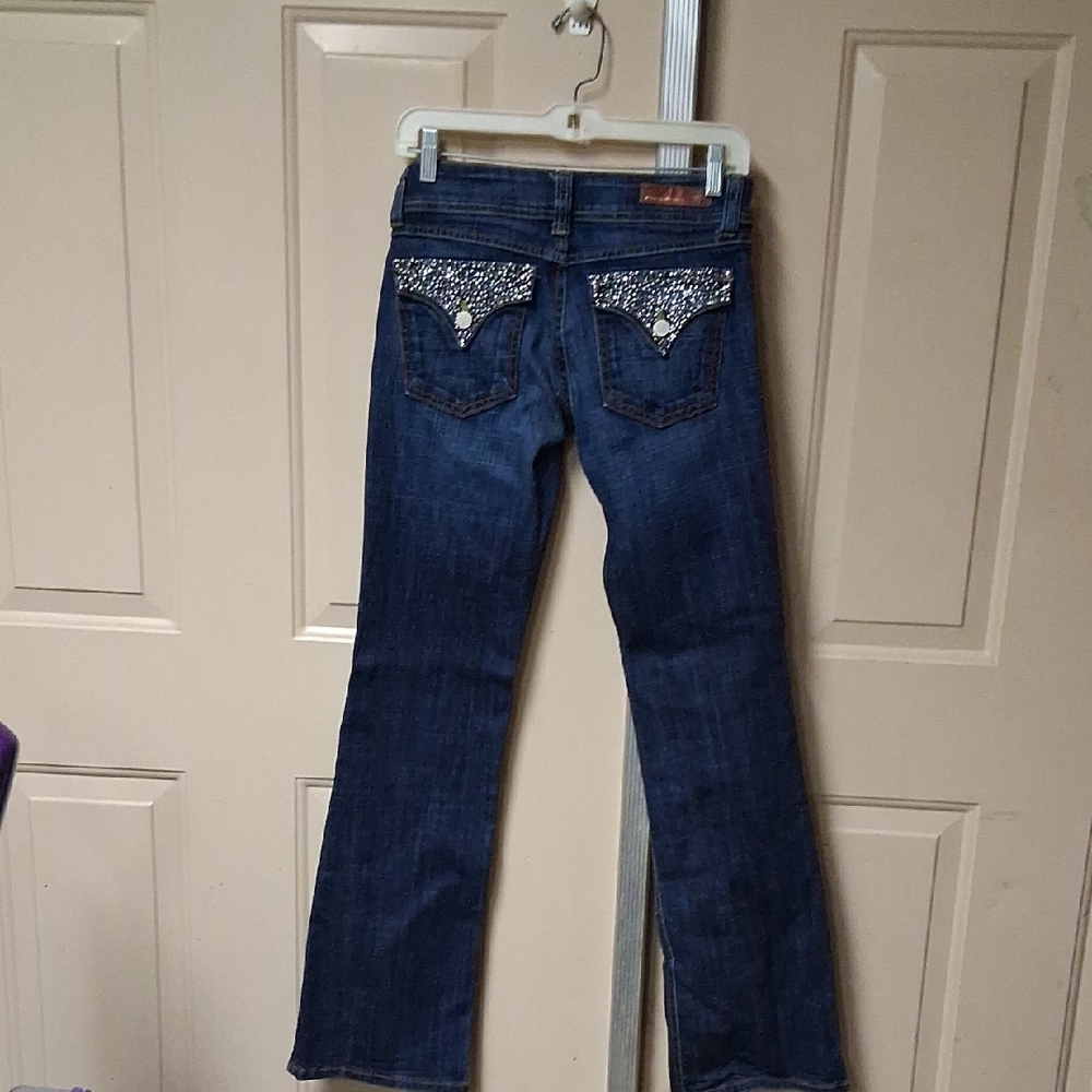 Flying Monkey Dark Blue Flare Jeans - Picture 3 of 4